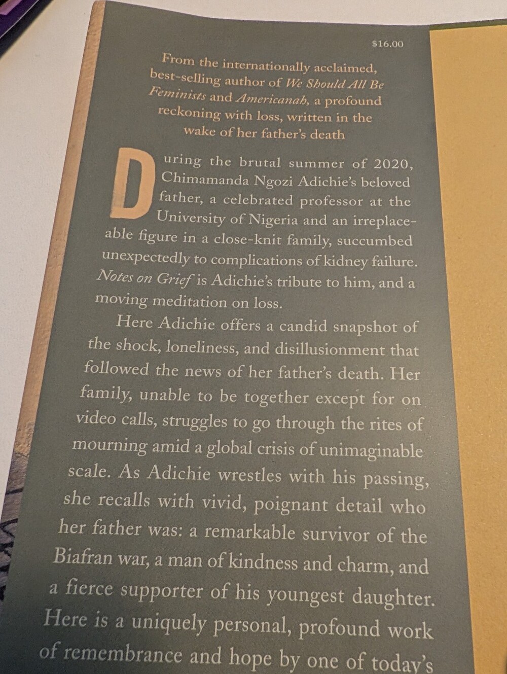 Chimamanda Ngozi Adichie Notes On Grief Hardcover Book - Picture 3 of 5